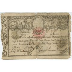 10 000 Reis - Pedro IV Overprint on P#13 - John Prince Regent
