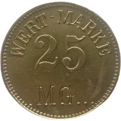 25 Pfennig Wert-Marke, Countermarked `MG`