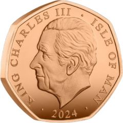 50 Pence - Charles III King`s First Year - Coronation, Gold Proof
