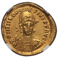 Solidus - Theodosius II VIRT EX ERC ROM, Thessalonica