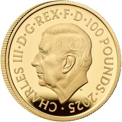 100 Pounds - Charles III John Lennon; Gold Proof