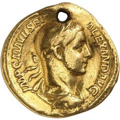 Aureus - Severus Alexander P M TR P VI COS II P P, Mars