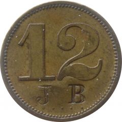 12 Pfennig Werth-Marke, Countermarked 'JB'