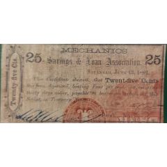 25 Cents Mechanics Savings and Loan Association