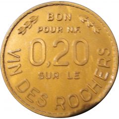 `Bon pour 0.20 NF` sur le Vin des Rochers