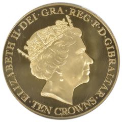 10 Crowns - Elizabeth II 90th Birthday, Gold plated