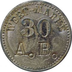 30 Pfennig Wert-Marke, Countermarked `A.B.`