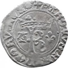 Dizain of Dauphine `Karolus` - Charles VIII dolphin on the left
