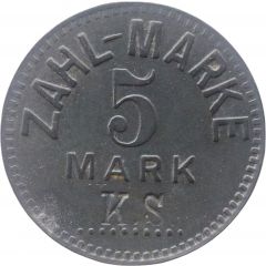 5 Mark Zahl-Marke, Countermarked `K.S.`