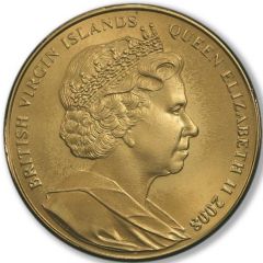 5 Dollars - Elizabeth II Olympics, Asia, Yellow Titanium