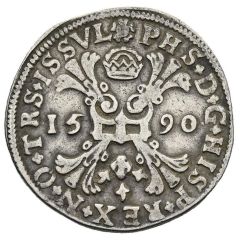 1/2 Daalder `1/2 Bourgondische Kruisrijksdaalder` in name of Philip II