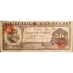 50 Centavos Comisión Monetaria