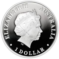 1 Dollar - Elizabeth II 4th Portrait - Great White Shark Dreaming