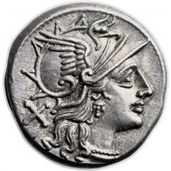 Denarius Saufeia: Lucius Saufeius, L SAVF ROMA