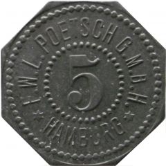 5 Pfennig - Hamburg F.W.L. Poetsch G.M.B.H.