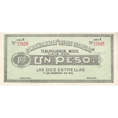 1 Peso Compañía Minera `Las Dos Estrellas`