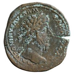 Sestertius - Marcus Aurelius TR POT XXII IMP V COS III S C FORT RED, Fortuna