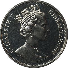 1 Crown - Elizabeth II Mermaid and dolphin