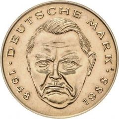 2 Deutsche Mark Ludwig Erhard and Kurt Schumacher - Pattern