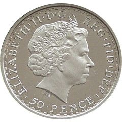 50 Pence - Elizabeth II 4th portrait, 1/4 oz Fine Silver