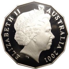 50 Cents - Elizabeth II 4th Portrait - Federation - Colourised Proof