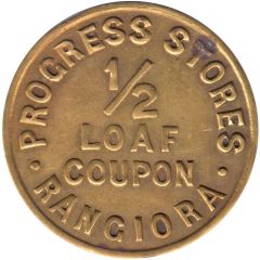 Bread Token - Progress Stores Rangiora 1/2 Loaf Coupon