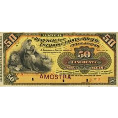 50 Mil Réis Banco da República dos Estados Unidos do Brazil, 1st. Print, 1st. type