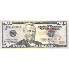 50 Dollars Federal Reserve Note, colored