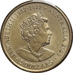 2 Dollars In the name of Elizabeth II, 6th Portrait - Vegemite Centenary, Tastes Like Australia