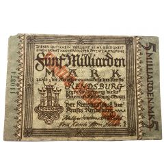50 000 000 000 Kreis Rendsburg, Overprint on 5 000 000 000 Mark