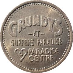 Token - Grundy`s Surfers Paradise Brass Game/Amusement Token