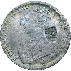 40 Batzens Counterstamped, Ecu Louis XVI with laurel