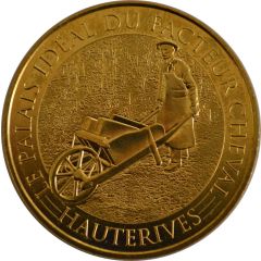 Tourist token - Monnaie de Paris - Hauterives - Palais idéal du facteur Cheval le facteur et sa brouette