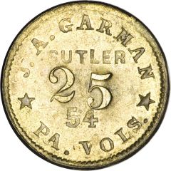 25 Cents - J.A. Garman 54th Pennsylvania Volunteers
