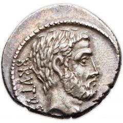 Denarius Junia: Marcus Junius Brutus, BRVTVS / AHALA