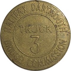 Toll Token - Halifax Dartmouth Bridge Commission Truck 3, Brass