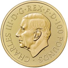 100 Pounds - Charles III Beowulf & The Dragon; 1 oz Fine Gold