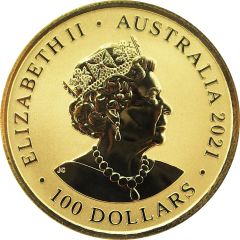 100 Dollars - Elizabeth II 6th Portrait - Great White Shark - Gold Bullion Coin