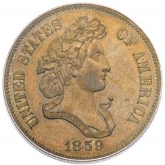 1/2 Dollar `1859` Pattern, copper