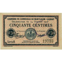 50 Centimes - Chambre de Commerce de Monluçon-Gannat 03