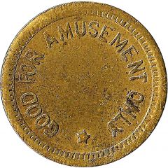 Token - Good For Amusement Only Diamond, Brass, 18 mm