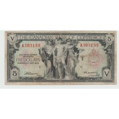 5 Dollars The Canadian Bank of Commerce