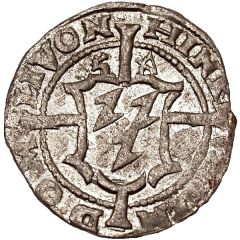 1 Schilling - Heinrich von Galen and Wilhelm von Brandenburg Riga, bumpy top with long sides