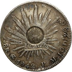8 Reales - Isabella II Countermark on Mexico 8 Reales