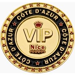 Jeton touristique - Nice côte d`Azur VIP coloré doré