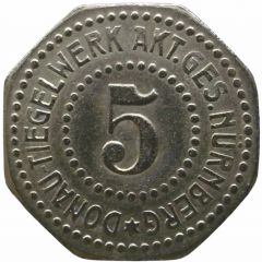 5 Pfennig - Nürnberg Donau Tiegelwerk Akt. Ges.