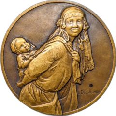 Médaille - Mère porte son enfant