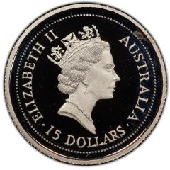 15 Dollars - Elizabeth II 3rd Portrait - Koala - Platinum
