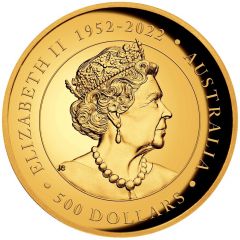 500 Dollars In the name of Elizabeth II, 6th Portrait - Australian Kookaburra - Gold Bullion