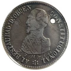 2 Soles - José María de Achá First Anniversary of the Presidency - Monetary Medal